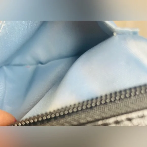 Coach Corner Zip Wristlet Black and Grey - Picture 7 of 11